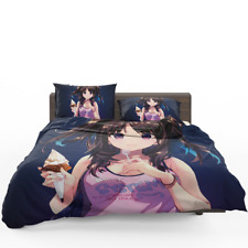 Ice Cream Desert Anime Girl Quilt Duvet Cover Set Single Super King Pillowcase