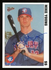 1999 Dunedin Blue Jays MICHAEL YOUNG Signed Card autograph AUTO RANGERS RC