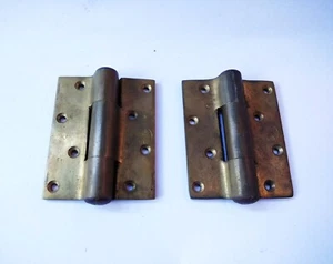 Antique 2nos Door / Window Solid Heavy Duty Brass Hinges Unused 100 Years Old - Picture 1 of 6