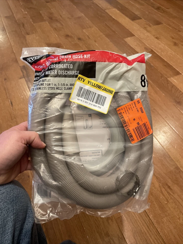 Mangueira de descarga corrugada Everbilt 8' máquina de lavar HRBDIS08EB - Imagem 1 de 1