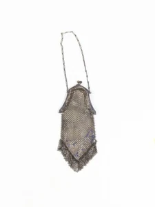 Antike 1920er Jahre Flappers Art Deco Stil Kettenpostbörse mit blauen Akzenten - Bild 1 von 6