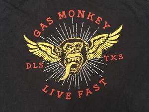 Gas Monkey Garage LIVE FAST Men's 2XL XXL Black T-Shirt - Fast N' Loud Dallas TX - Picture 1 of 6