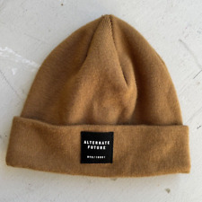 Alternate Future H&M Beige Beanie Logo Solid One Size Street Hip Hop Poly Folded