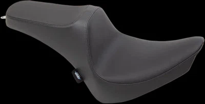 DS Black Vinyl Smooth Predator III 2 Up Seat for Harley Softail Standard 00-05 - Image 1 of 4