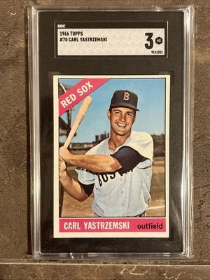⬛️🔥Carl Yastrzemski🔥🟥1966 Topps #70 Vintage Red Sox HOF SGC 3 MUITO BOM ESTADO - Imagem 1 de 4