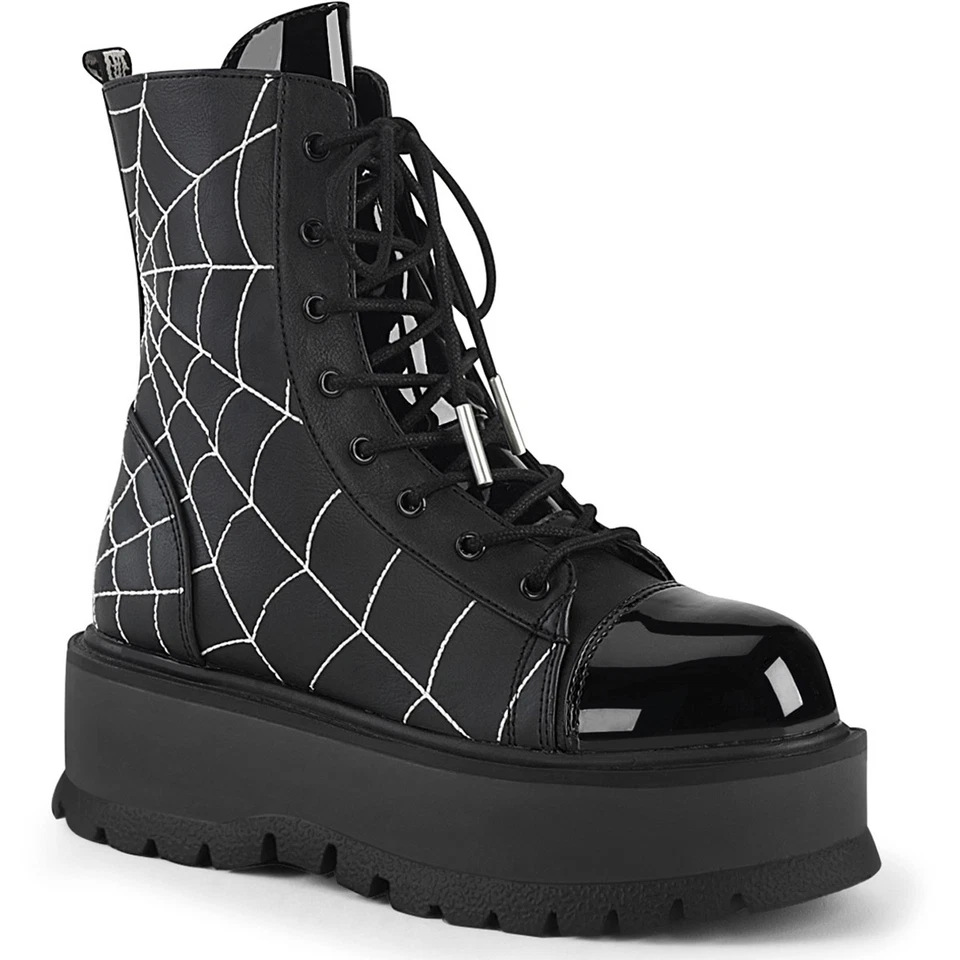 Demonia Women's US 7 Slacker-88 Platform Boots Black SLK88/BVL-PT