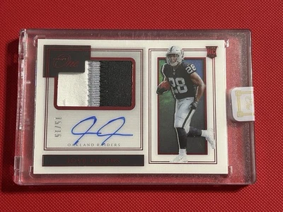 Josh Jacobs Panini One Rookie Patch Auto Ruby /15 #114 RC LV Raiders Packers - Image 1 of 2