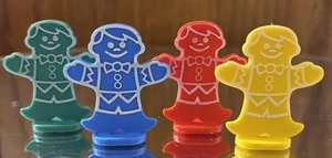 Hasbro Candy Land 1978 set di ricambio di 4 pezzi traslocatori pan di zenzero - Foto 1 di 2