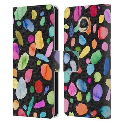 OFFICIAL NINOLA COLORFUL ABSTRACT SHAPES LEATHER BOOK CASE FOR MOTOROLA PHONES 2 - Image 1 of 4