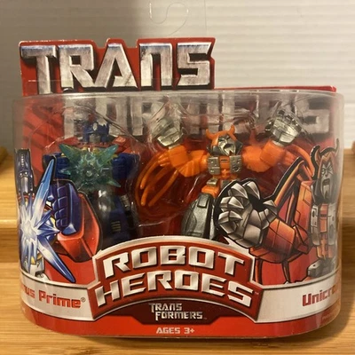 2006 Transformers Robot Heroes 2 Pack Optimus Prime / Unicron Figures   New - Image 1 of 4