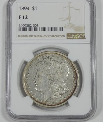 1894 Morgan Dollar CERTIFIED NGC F 12 Silver Dollar - Image 1 of 4