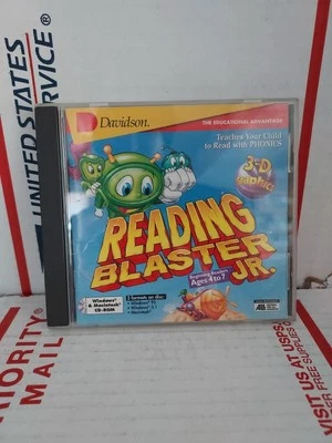 Vtg Reading Blaster Jr CD-ROM Phonics 1996 Davidson Age 4-7 Win Mac - #162h - Image 1 of 2