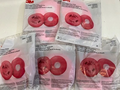 5 PAIR 3M 2091 P100 REPLACEMENT PARTICULATE FILTERS RESPIRATOR PROTECTION - Image 1 of 2