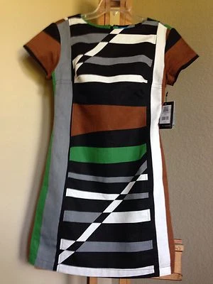 VESTIDO DEREK LAM Para Diseño Talla: 6 (Pequeño) Nuevo ENVÍO GRATIS Gráfico Surf Lino Foto 1 de 4