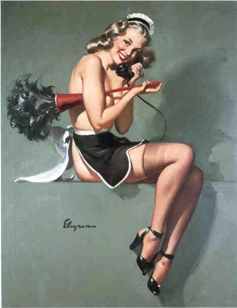 ¡VENTA ELVGREN! MEDIAS LENCERÍA PIN-UP PINUP DE LONA DECO NYLONS MUCAMA FRANCESA 20" Foto 1 de 1