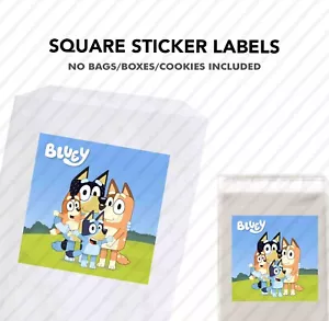 12 Bluey 2.5 Sticker Label Bag Treat Box Party Favor Birthday Kids Blue Dogs - Picture 1 of 4