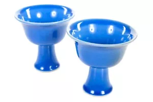 Antique Chinese Blue Porcelain Cups - A Pair - Picture 1 of 8