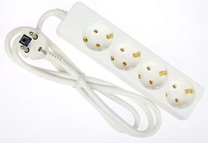 4-fach Schuko Steckdosenleiste weiss Mehrfachstecker Verlängerungskabel 1,4 m - Picture 1 of 5