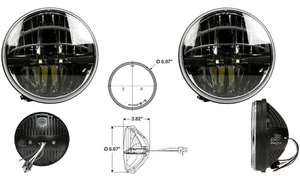 LAND ROVER LHD DEFENDER / SERIES / RR CLASSIC MODELS 7 " LED UPGRADE HEADLIGHTS - Picture 1 of 5