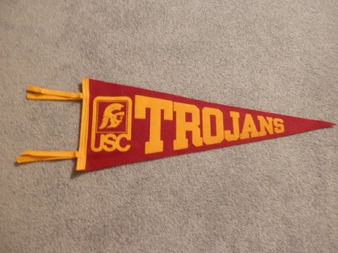 Vintage USC Trojans University Pennant with ties Flag Banner 23 x 8 1/2 Cover