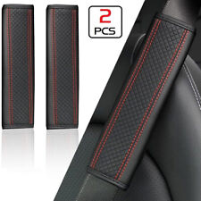 2PCS Black+Red Car Seat Belt Cover Strap Pad Shoulder Comfort Cushion Harness