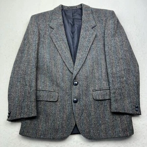 VTG Harris Tweed Sport Jacket Blazer Scottish Wool Herringbone Multicolor Fleck - Picture 1 of 16