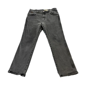 Wrangler Texas Stretch Mens Jeans Straight Regular Charcoal Grey Faded W34 L30 * - Picture 1 of 12
