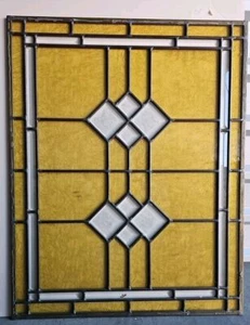 Altglasfenster 30x25 Bernstein Weiß - Bild 1 von 5