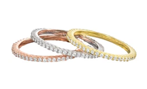 Fede nuziale anniversario oro 14k diamante tondo naturale 3,00 ct - Foto 1 di 5