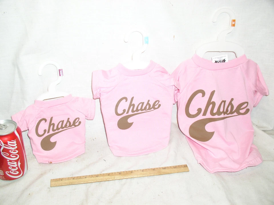 1 NEW GRREAT CHOICE XS S M X-SMALL MED MEDIUM CHASE PINK TANK DOG TEE SHIRT - Image 1 of 2