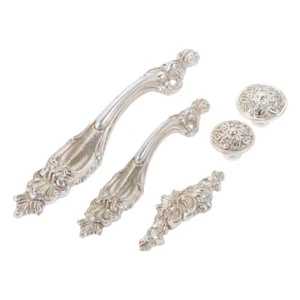Retro Silver Drawer Pulls Furniture Handle Hardware Antique Wardrobe Door Handle - Picture 1 of 14