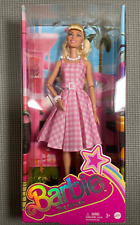 Barbie The Movie Doll Margot Robbie Collectible Wearing Pink & Gingham Dress