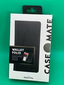 Case-Mate Genuine Leather Wallet Folio Case for Apple iPhone 11 Pro - Black