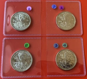 2025 P&D-POS.A/B 4~COIN SET NATIVE AMERICAN SACAGAWEA DOLLAR USMint Rolls w.Flip - Picture 1 of 9