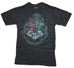 Harry Potter Adult New T-Shirt - Classic Four Color Hogwarts Crest Pic - Picture 1 of 1