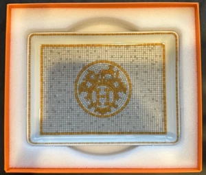 Hermes Mosaique au 24 Gold Rectangle Tray New in box item # 035089P - Picture 1 of 3