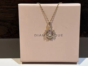 QVC Yellow Gold Plated Sterling Silver Simulated Morganite & Diamonique Necklace - Picture 1 of 24