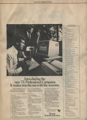 ITHistory AD (1983) TI PC "One With The Answers" (+SONY/ Q - Image 1 of 2
