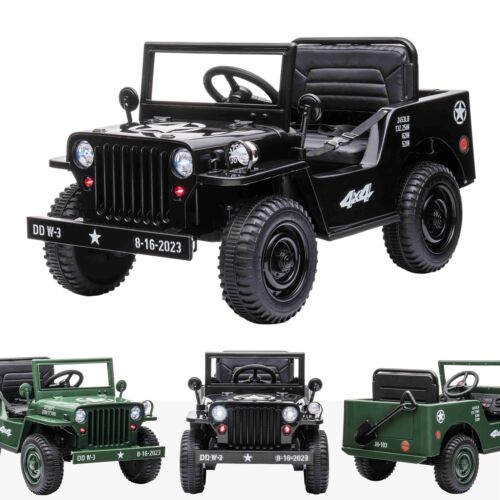 Kids 12V Ride on Car Battery Electric Hotchkiss Willys Mini Jeep Style