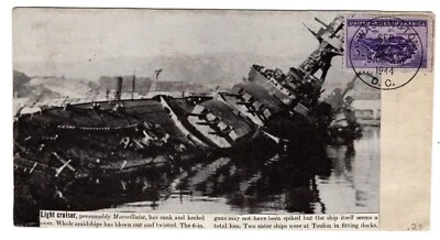 #925 Philippines 1944 FDC - WWII Patriotic Tied-on Cruiser Marseillaise - Image 1 of 2