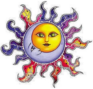 Sonne und Mond Autoaufkleber hochwertig langlebig wetterfest Sticker - Bild 1 von 18
