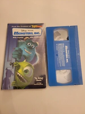 Monsters, Inc. Clear Clamshell Disney PIXAR VHS BLUE TAPE, RARE Foto 1 de 4
