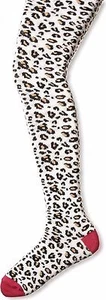 New Country Kids White SNOW LEOPARD Animal Prints TIGHTS 6-8,  9-11 years gift - Picture 1 of 1