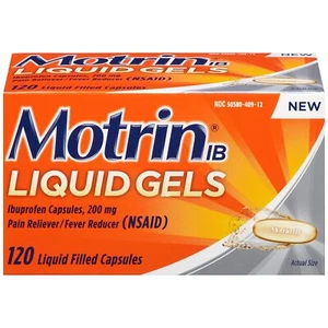 Motrin IB Pain Reliever & Fever Reducer Liquid Filled Gel Capsules 120 ct 2 Pack - Picture 1 of 5