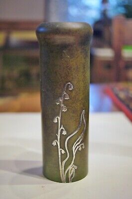 Antique Heintz Bronze Vase With Sterling Silver Lily Of The Valley Overlay 1912  • 127.48$