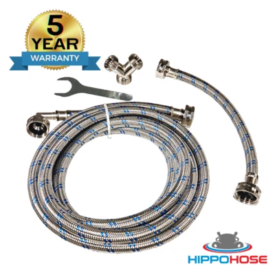 HIPPOHOSE LONG Steam Dryer Hose Install Kit - OCTAGON Connections for Easy & Secure Tighte