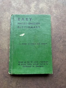 Vintage Easy Malay - English Dictionary  by Inche Sulaiman Bin Ahmad * RARE * - Picture 1 of 7