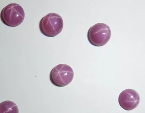 Opaque Star Ruby Round 5x5 mm Cabochon 6 Rayed Lab-created Stone 10 pieces Lot - Picture 1 of 12
