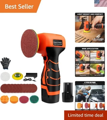 16.8V Cordless Polisher 3" Mini Car Detailing Buffer & Sander Machine... - Image 1 of 4