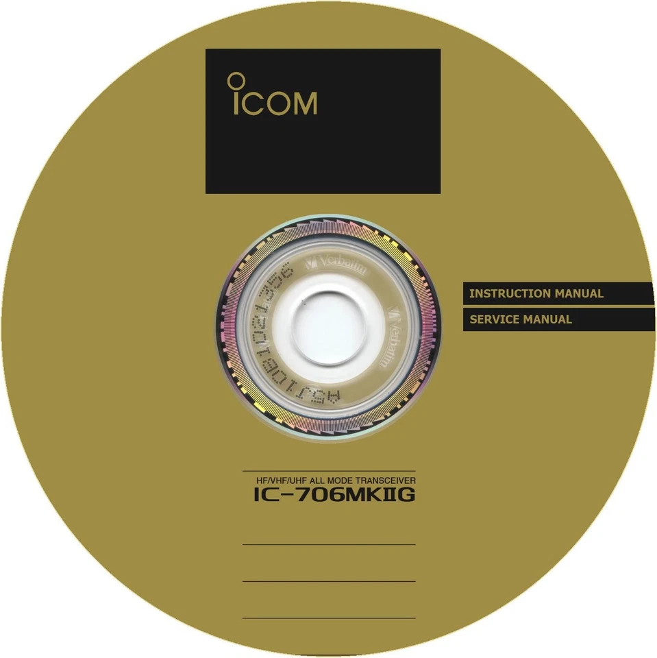 Icom IC-706MKIIG MK2G Manual de instrucciones y manual de servicio en CD Foto 1 de 1